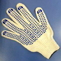 Рабочие перчатки 7 нитка 7,5 класс вязки с ПВХ "Протектор"