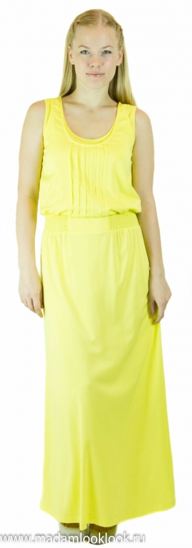 Платье желтое длиной макси