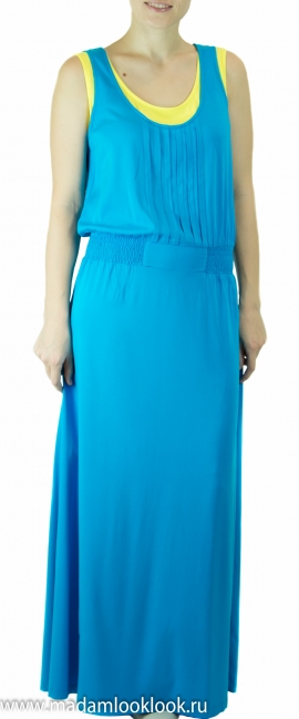 Платье голубое длиной макси